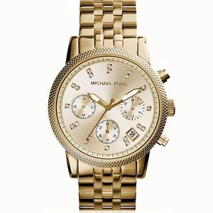 Michael Kors Gold Plated Chronograph Watch | Box and Links Links